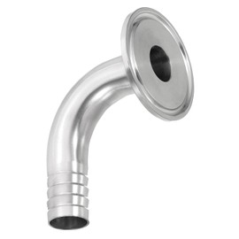 PATIKIL 90 Degree Elbow Tri Clamp Hose Nozzle, Plumbing Hose Nozzle Pipe Fitting 3/4 Inch Pipe 50.5mm Ferrule (1.5 Tri Clamps) 304 Stainless Steel for Brewery Winery