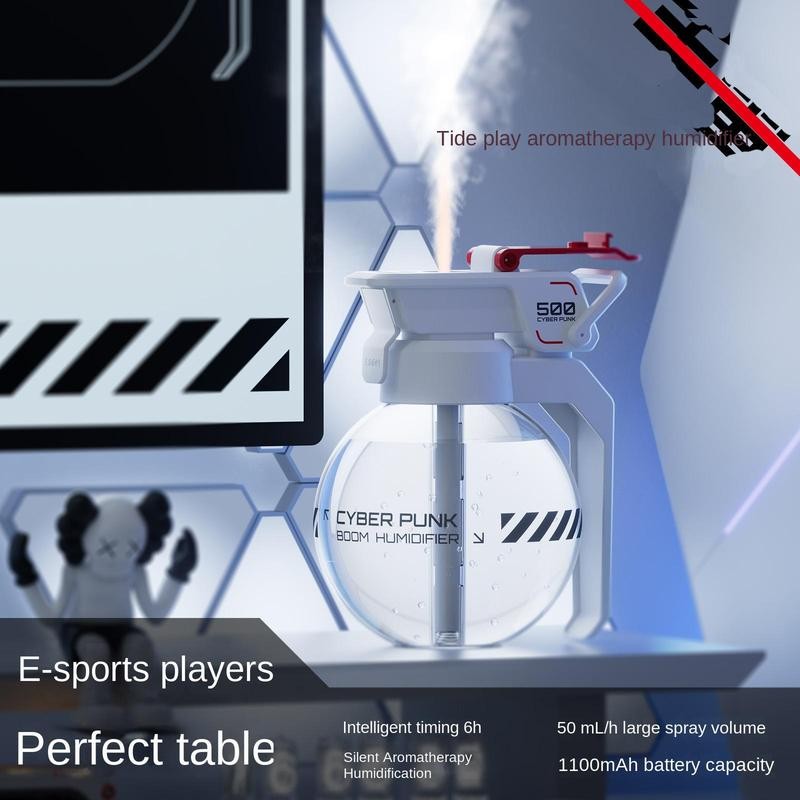 Cyberpunk Design Humidifier, Portable USB Rechargeable Desktop Humidifier, Creative Humidifier for