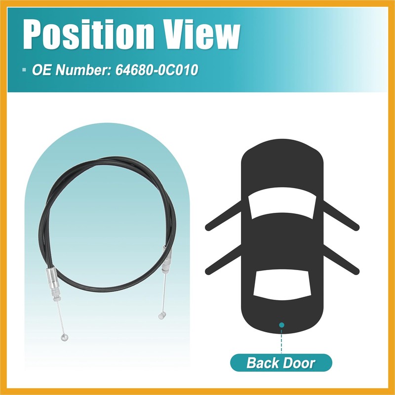 Partuto Back Door Lock Control Cable for Toyota Sequoia 2001