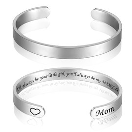 KLIFOWDY Bracelets for Womens Silver Bracelet for Women Stainless Steel Bracelet Cuff Bangles for Women Women's Jewellery Ladies Bracelets Gifts for Mum