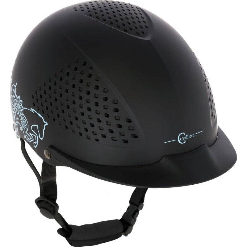 Covalliero Beauty 2.0 3230155 Riding Helmet 4-Point Attachment Black 52-54