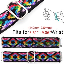 Blueshaweu 22mm Multicolor Aztec Nylon Scrunchie Watch Band for IDW13, IDW16, IDW19, TOOBUR, Gydom Smartwatches