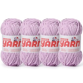 4 Pack Plush Chunky Chenille Yarn for Crocheting, Soft Fluffy Velvet Yarn for Crocheting Amigurumi, Fuzzy Baby Blanket Knitting 400g/524yds Bulky(4 Light Purple)