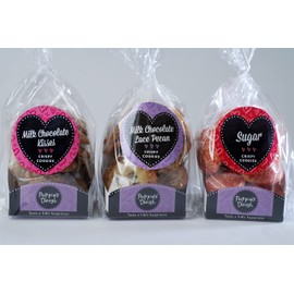 Poppie's Dough Valentine 6 pack Assorted Crispy Cookies