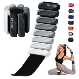 INDEPANDIA Adjustable Ankle & Wrist Weights for Women & Men, Set of 2 (2lb Each), Silicone Weighted Bangles for Arm, Leg, Walking, Fitness, Yoga, Pilates Workout Gradient Black