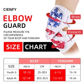 Cienfy Batter's Forearm Elbow Guards for Baseball and Softball, Elbow Pads for Youth and Adult (Flag Youth-S)