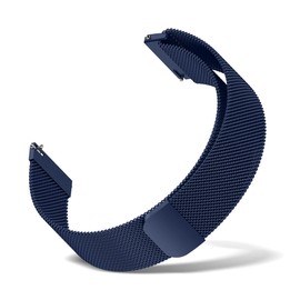 RoYiio Stainless Steel Replacement Bracelet for Lug Width 18 mm, 20 mm, 22 mm, Bracelet with Quick Release, Super Magnetic, Mesh Braided Stainless Steel Metal Strap for Men and Women - Blue