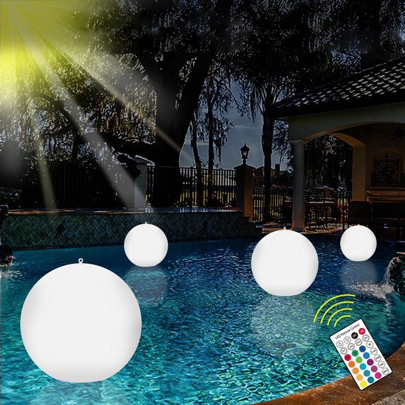 Solar Floating Ball Pool Light IP68 Water Resistant Brightness Adjustment