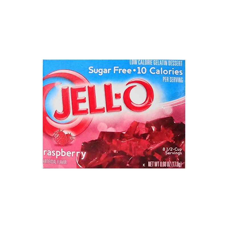 Jell-O Raspberry Sugar-Free Gelatin 0.60 oz (4 Pack)