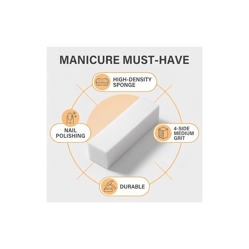 10 Pieces EVA Sponge Nail File Buffer Buffing Sanding Block