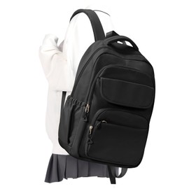 Black Backpack For Women Men,School Backpack For Teens Boys Girls,College Waterproof Laptop Backpack