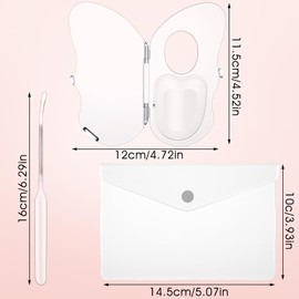 2 Sets Makeup Mixing Palette Acrylic Foundation Mixing Palette with Spatula and Storage Bag 180 Degree Folding Palettes Plastic Makeup Mix Tray Handheld Nail Art Palettes for Pigment Blending