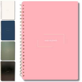 Merely Home Undated Daily Planner | 8.25” x 11.75” To Do List Notebook | Work Productivity ADHD Organizer | Men and Women Planner | College Supplies | Pink | Portrait Layout