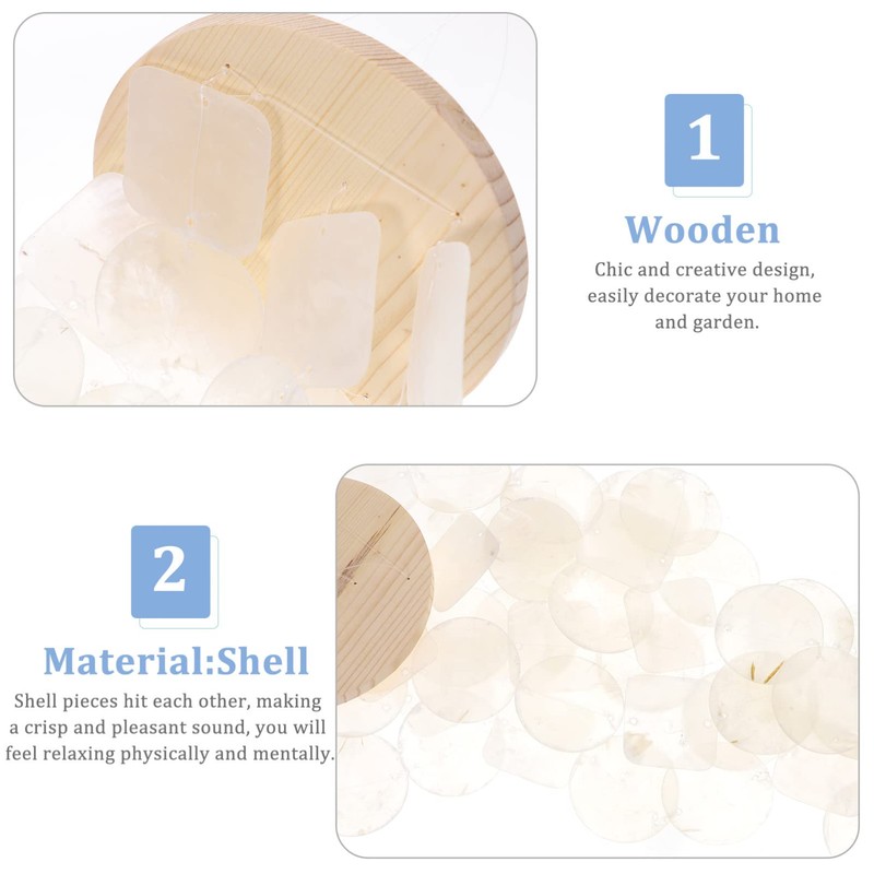 White Capiz Shell Wind Chimes Capiz Sea Shells Bell Indoor