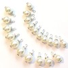 20 Pieces Handcrafted Faux Pearl Drops with Rhinestone Rondelle Spacers