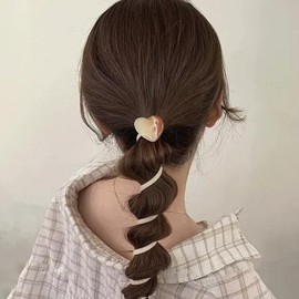 Heart hair clip, hair braid, ponytail, telephone cord hair tie / 하트 머리핀 헤어어브레이드 포니테일 전화선 머리끈