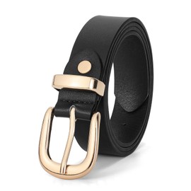 VONMELLI Women Waist Belt Fashion Ladies Belt with Gold Buckle for Jeans Pants Dress Plus Size Black S