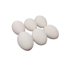Ceramic Chicken Nesting Eggs (White) - Fake Training Eggs for Laying Chickens, Hen Nest Boxes & Home Decoration - 6 Pack