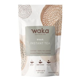 Waka Instant Black Tea Mix, Kenyan - 100% Tea Leaves, No Additives, Unsweetened Travel Size Tea Powder – Easy Quick Hot and Iced Teas, Up to 20 Cups (.45oz)
