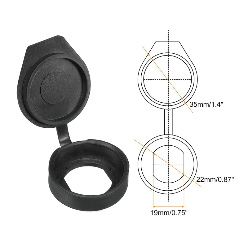 PATIKIL 22mm Door Lock Dust Cover, 8 Pack PE Plastic