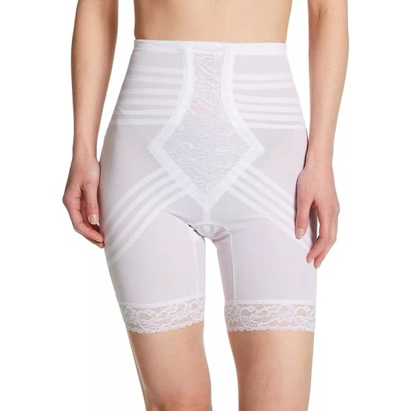 Rago Shapewear Shapette Firm Control Long Leg White Shaper Plus