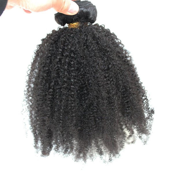 ZigZag Hair Afro Kinky Curly Hair Brazilian Virgin Hair Weave Bundles 4B 4C 100% Human Hair Bundles One Piece Double Weft Hair Extension (14inch)