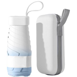 CocCCoon Mini Umbrella 6 Ribs For Travel School Daily Life Small Umbrella for Men Women Sun Umbrella with Capsule Case Handbag Umbrella Gradient Sky Blue Compact Umbrella Travel Umbrella