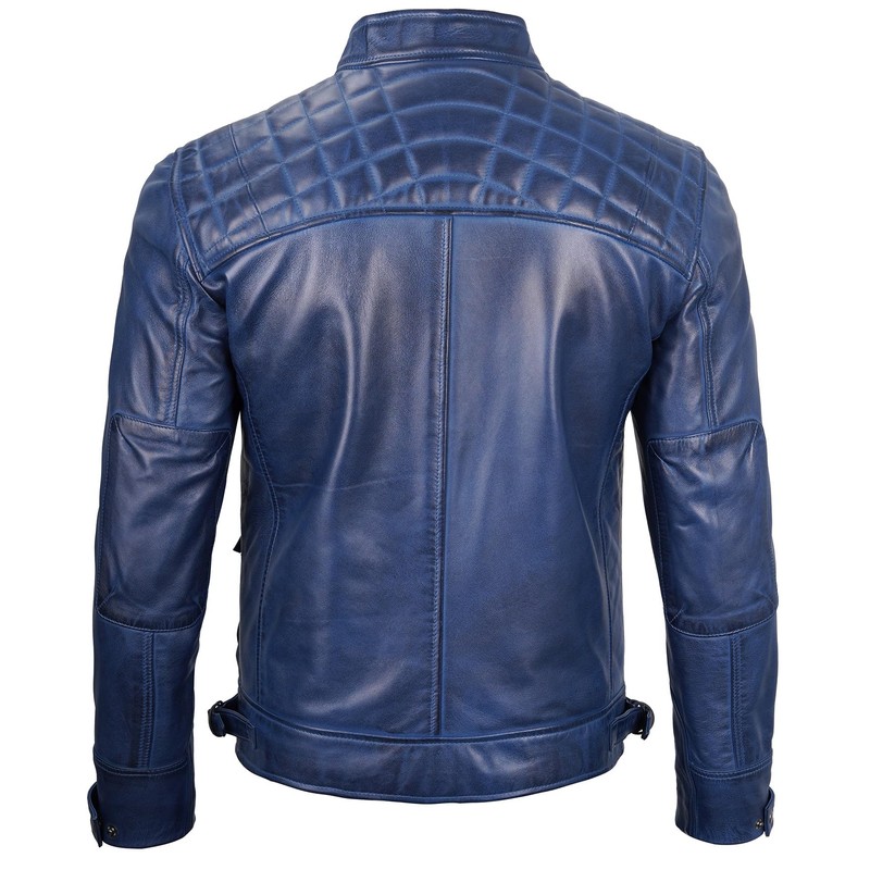 Decrum Mens Leather Jackets - Cafe Racer Leather Jacket |