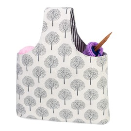 Teamoy Knitting Tote Bag, Travel Project Wrist Bag for knitting Needles(up to 14 Inches), Yarn and Crochet Supplies, Multipurpose, Perfect Size for Knitting on The Go (Large, Tree)