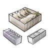 3 Counts Foldable Underwear Organizer, Drawer Organizer Divider Bins for