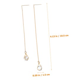 Beavorty 2Pairs Elegant Threader Earrings for Women of Droplet Tassel Chain Earrings Lightweight Asymmetrical Design Present for Any Occasion