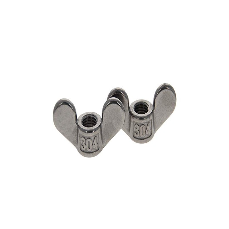 MroMax - 2 tuercas de mariposa M16 de acero inoxidable