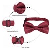 Men's Paisley Bow Tie, Hanky and Cufflinks Set (Maroon)(Size: One