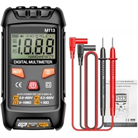 Multímetro Digital M113 Reconocimiento Automático Frecuencia Capacitancia Negro for Pruebas Voltaje Corriente CA CC