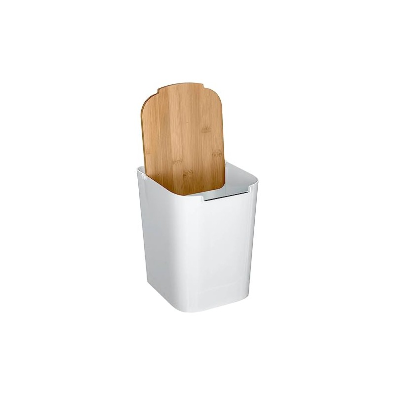 5five Naturéo Bin with Bamboo Lid 5 L White