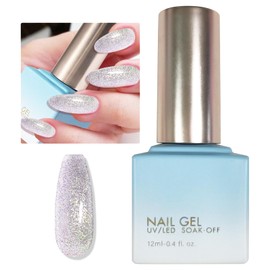 U-Shinein Glittergel Gel Pigment Gel Nagellack Schillernd Holographisch Glitter Gel Gel Pigment Gel Langanhaltend Durchscheinend Nagelgel Notwendigkeit Härten 12