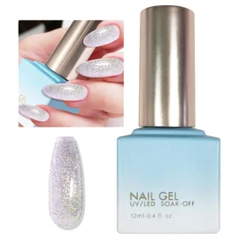 U-Shinein Glittergel Gel Pigment Gel Nagellack Schillernd Holographisch Glitter Gel Gel Pigment Gel Langanhaltend Durchscheinend Nagelgel Notwendigkeit Härten 12