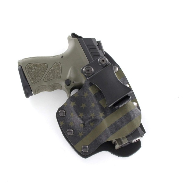 OD Green & Black USA IWB Hybrid Concealed Carry Holster (Right-Hand, for Glock 42 with Crimson Trace Green)