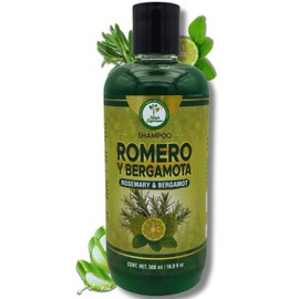 Romero, Sábila & Bergamota Shampoo (Rosemary, Aloe Vera & Bergamot) – 16.9 fl oz – Nourishing Hair Care – Natural Shine & Strength – Healthy, Beautiful Hair – Sulfate-Free