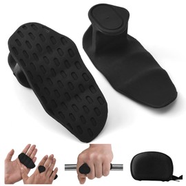 LTFIOON 1 Pair Anti Slip Workout Grips, Ergonomic Rubber Gym Grips, Gym Grip Alternative Training Gloves for Maximum Grip, for Powerlifting, Pull-Ups, Strength Training, Fitness Accessories (Black)