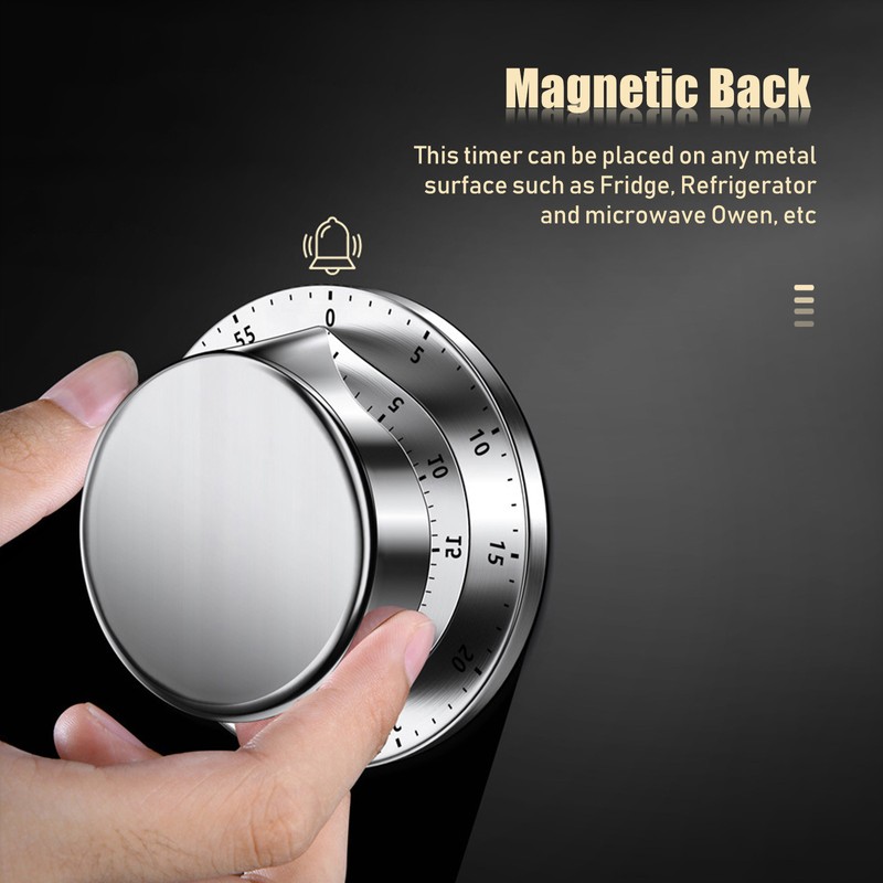 Kitchen Timer No Batteries Required Timer Manual Stainless Steel Mechanical