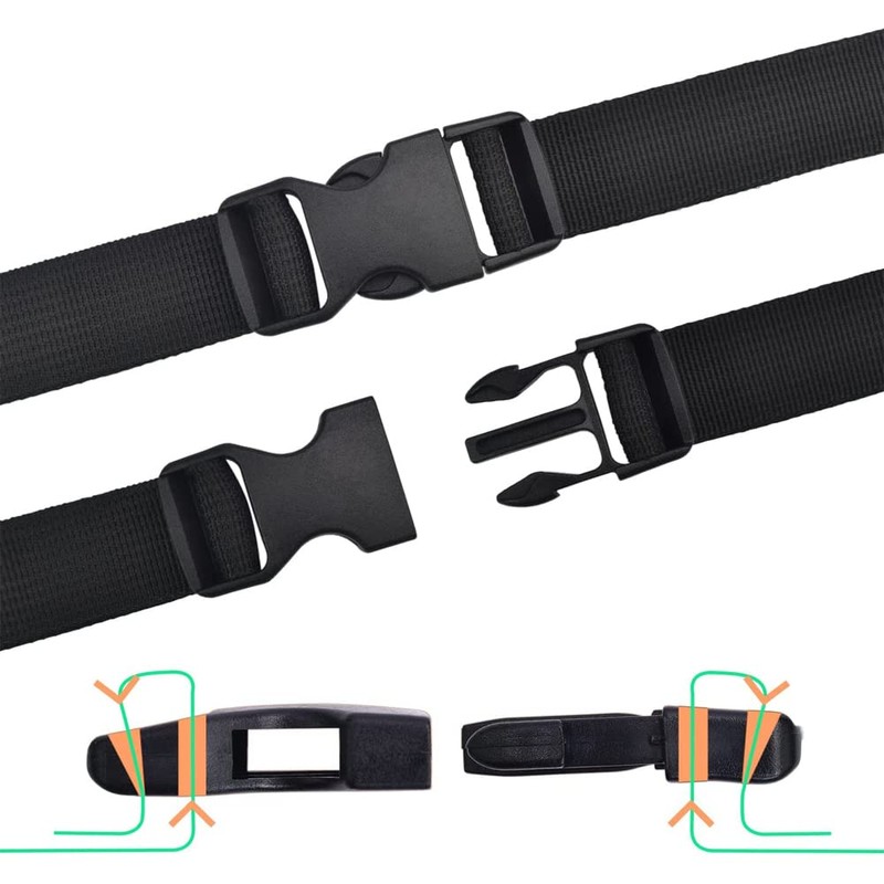 2X 50mm Plastic Side Quick Release Buckle Clip Cord Strap