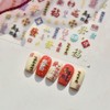 Fortune Nail Art Stickers, Chinese Good Luck Symbols, Red and