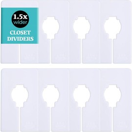 Set of 8 Wide Rectangle Closet Dividers for Hanging Clothes - 1.5x Wider White Dividers for Easy Labeling - Color: 16