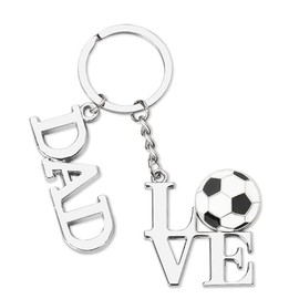 Fathers Day Soccer Gifts for Daddy from Daughter Son Dad Love Football Keychain Soccer Team Gifts for Soccer Fan Gifts for Men Dad Soccer Coach Player Gifts Keychains for Soccer Bag