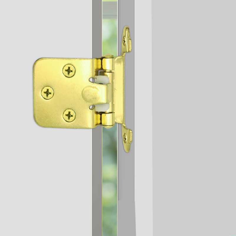 Gold Cabinet Door Hinges 1/2 Inch Overlay (Variable),50 Pack 25