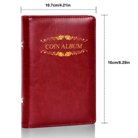 120 Pocket Coin Album Commemorative Collector Coin Note Scrapbook Collection Organizer Collection Book Gift Coin Album Commemorative Coin Storage Case Coin Holder Travel Collector Coin Album Pocket