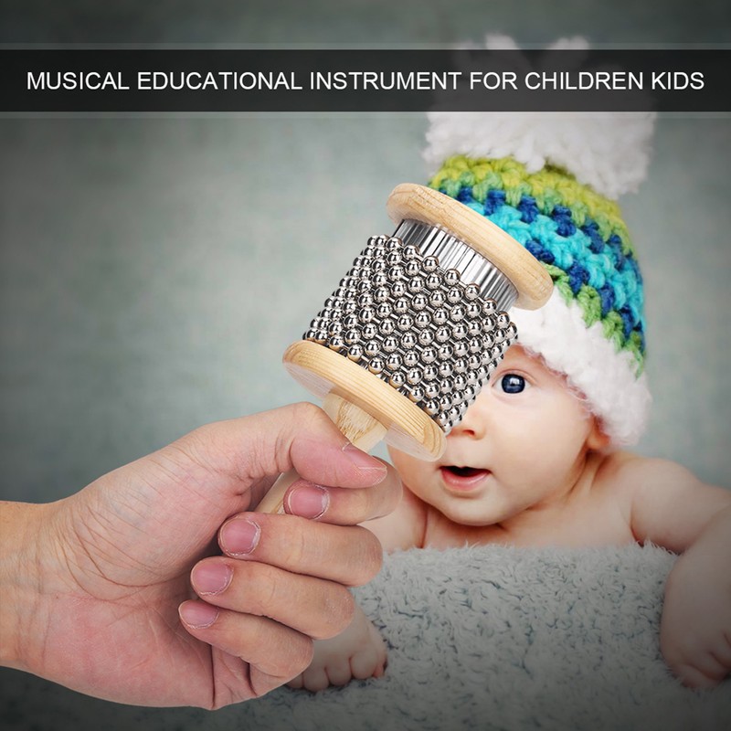 Wooden Hand Shaker Cabasa Percussion Instrument Small Size for Student