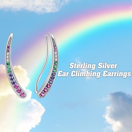WINNICACA S925 Sterling Silver Ear Climbers Earrings for Women Ear Climber Cuffs Crawler Earrings For Women Crawler Earrings