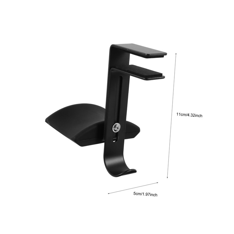 SHOWERORO Adjustable Metal Headset Holder Clip Ergonomic Headphone Hanger Hook